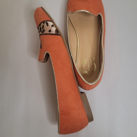 C Wonder Orange Giraffe Ballet Flats Size 7.5 - Picture 8 of 10